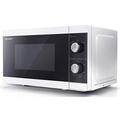 SHARP YC-MS01U-W Compact 20 Litre 800W Manual control Microwave, 5 power levels, defrost function, LED cavity light - White