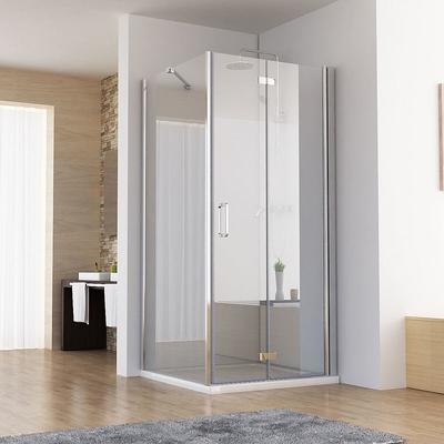 Duschkabine 100x75x197 cm Eckeinstieg Dusche Falttür 100 mit Seitenwand 75 nano Glas mit Duschwanne Image