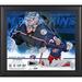Elvis Merzlikins Columbus Blue Jackets Framed 15" x 17" Rookie Review Collage with a Piece of Game-Used Puck - Limited Edition 290