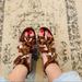 Anthropologie Shoes | Anthropologie Strappy Leather Sandals | Color: Brown/White | Size: 8