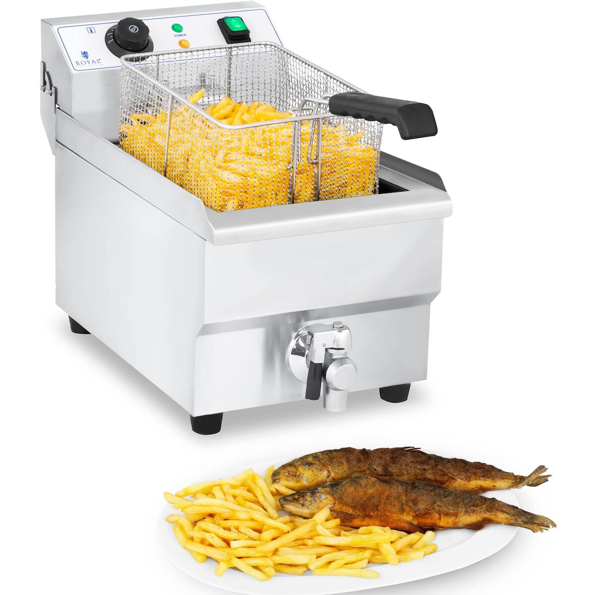Royal Catering Elektro-Fritteuse - 10 l - 3000 W - Ablasshahn - Image