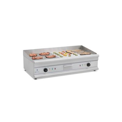 Royal Catering Doppel Elektro Grillplatte - 100 cm - glatt - 2 x 3.200 W