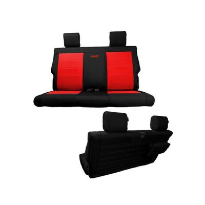 Bartact Jeep Seat Covers Rear Bench 2007-2010 Wrangler JK 2 Door Tactical Series Black/Red JKSC0710R2BR