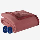 Micro Flannel® Reverse to Ultra Velvet® Electric Blanket by Shavel Home Products in Merlot (Size FULL)