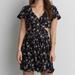 American Eagle Outfitters Dresses | Aeo Floral Cut-Out Dress | Color: Black | Size: Xs