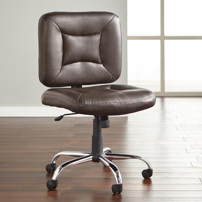 500 lbs. Weight Capacity Armless Office Chair by BrylaneHome in Brown Extra Wide Oversized (500 lb. capacity)