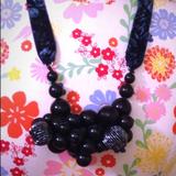 Anthropologie Jewelry | Anthropologie Large Bauble Statement Necklace | Color: Black/Blue | Size: Os