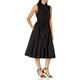 Calvin Klein Women's Sleeveless Midi Shirt Dress with Full Pleated Skirt, Black, 18