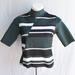 Zara Tops | * Zara W&B Colorblock Cropped Mock-Neck Top Sz S | Color: Black/Green | Size: S