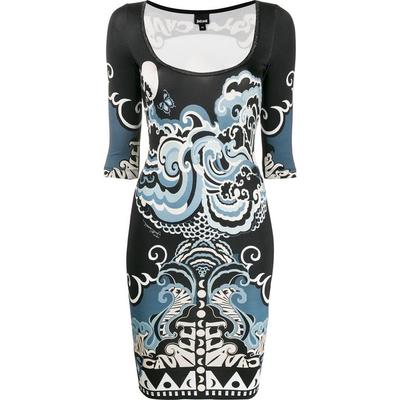 Abstract-print Fitted Dress - Black - Just Cavalli Dresses