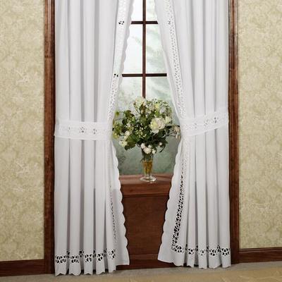 Hellina Tailored Curtain Pair, 80 x 84, White