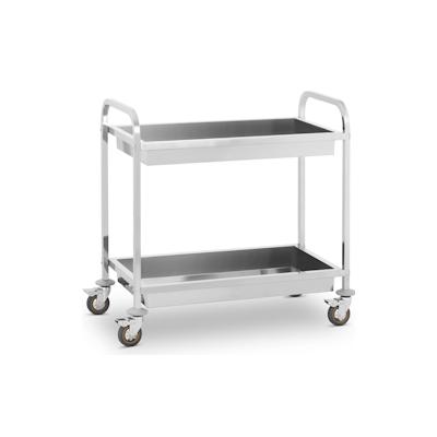 Royal Catering Servierwagen - Edelstahl - 2 Mulden - Ablagen: 84 x 43,5 cm - 320 kg -