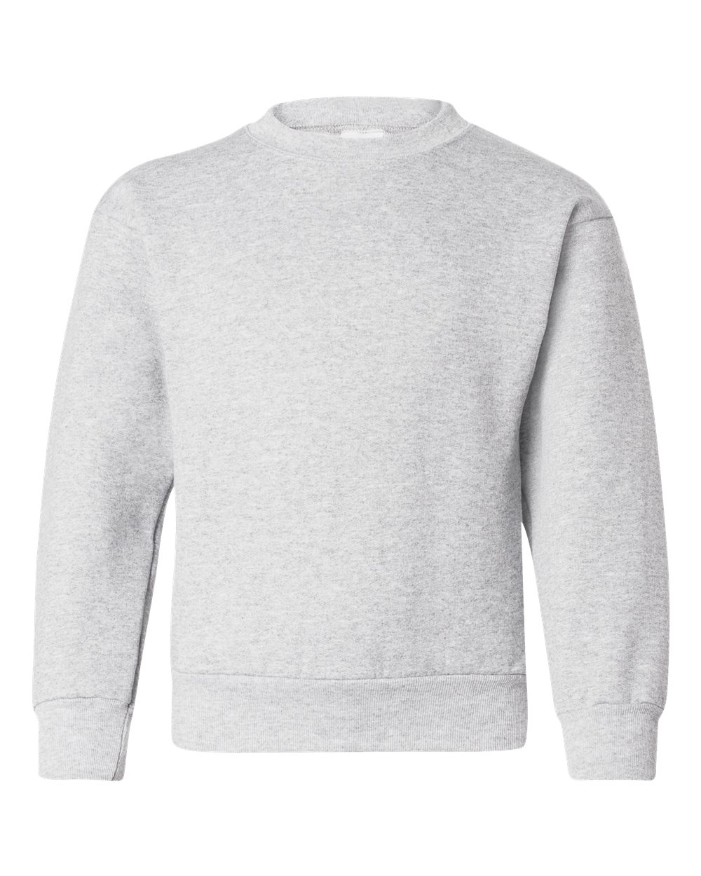 Hanes P360 Youth EcoSmart Crewneck Sweatshirt in Ash size XS | Cotton Polyester