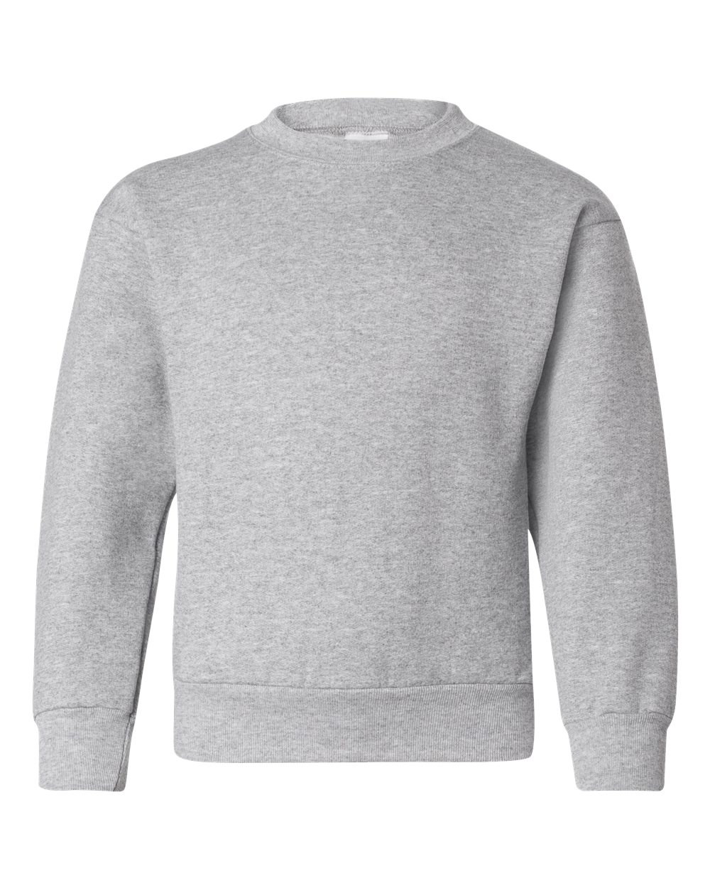 Hanes P360 Youth EcoSmart Crewneck Sweatshirt in Light Steel size Small | Cotton Polyester