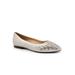 Extra Wide Width Women's Estee Woven Flat by Trotters in Silver Embossed (Size 9 1/2 WW)