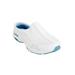 Extra Wide Width Women's The Traveltime Slip On Mule by Easy Spirit in White Light Blue (Size 8 WW)