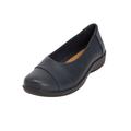 Wide Width Women's The Gab Flat by Comfortview in Navy (Size 9 1/2 W)