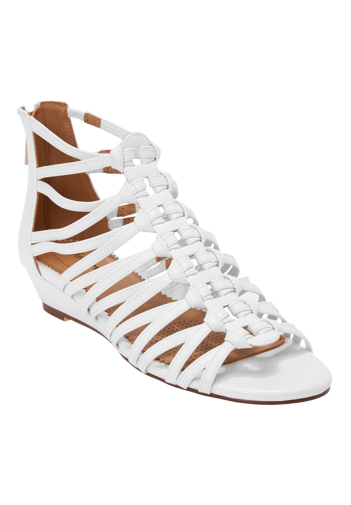 Extra Wide Width Women's The Helen Sandal by Comfortview in White (Size 8 WW)