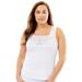 Plus Size Women's Silky Lace-Trimmed Camisole by Comfort Choice in White (Size M) Full Slip