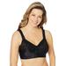 Plus Size Women's Easy Enhancer Front Close Wireless Posture Bra by Comfort Choice in Black (Size 40 DDD)