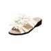 Wide Width Women's The Paula Slip On Sandal by Comfortview in White (Size 10 1/2 W)