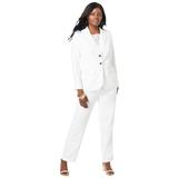 Plus Size Women's 2-Piece Stretch Crepe Single-Breasted Pantsuit by Jessica London in White (Size 24 W) Set