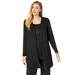 Plus Size Women's Everyday Knit Open Front Cardigan by Jessica London in Black (Size 18/20)