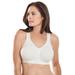 Plus Size Women's Wireless Front-Close Lounge Bra by Comfort Choice in White (Size 44 D)