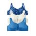 Plus Size Women's 3-Pack Cotton Wireless Bra by Comfort Choice in Evening Blue Pack (Size 38 DDD)