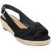 Wide Width Women's The Zanea Espadrille by Comfortview in Black (Size 8 1/2 W)