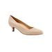 Wide Width Women's Kiera Pumps by Trotters® in Nude Leather (Size 8 1/2 W)