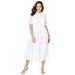 Plus Size Women's Eyelet Shirt Dress by Jessica London in White (Size 16 W)