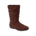 Wide Width Women's The Aneela Wide Calf Boot by Comfortview in Brown (Size 10 1/2 W)