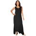 Plus Size Women's Stretch Knit Hanky Hem Maxi Dress by Jessica London in Black (Size 26/28)