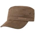 Stetson Stampton Army Cap Men - Summer Sun Cotton Metal Buckle, with Peak, Peak Spring-Summer - L (58-59 cm) Brown