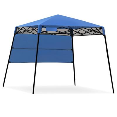 Costway 7 x 7 Feet Sland Adjustable Portable Canopy Tent with Backpack-Blue