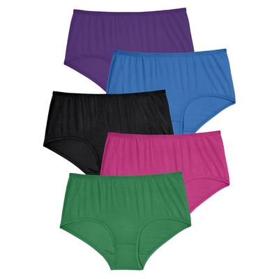 Plus Size Women's Full Coverage Stretch Cotton Brief 5-Pack by Comfort Choice in Bright Pack (Size 8) Underwear