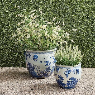 Blue Ming Handpainted Ceramic Planters - 21"H - Frontgate