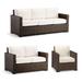 Small Palermo Replacement Cushions - Left/Right-facing Chair, Solid, Rumor Snow, Standard - Frontgate