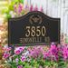 Designer Arch Lawn Address Plaque - Black/Gold Plaque with Rope Monogram, Estate, 1 Line - Frontgate