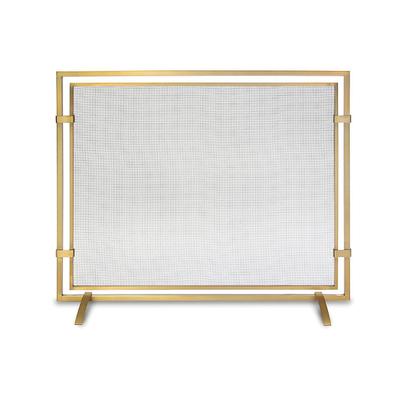 Sinclair Single Panel Fireplace Screen - Brass - Frontgate