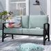 Wade Logan® Mosier Loveseat w/ Cushions Metal in Blue/Brown | 32 H x 54 W x 30.5 D in | Outdoor Furniture | Wayfair