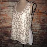 Anthropologie Tops | Anthropologie Meadow Rue Peplum Gold Sequin Tank | Color: Gold/White | Size: S