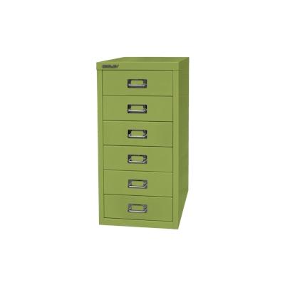 Bisley Schubladenschrank MultiDrawer™ L296S, Stahl, 27.9 x 38 x 59 cm, mit Sockel, 6 Ablagen, grün