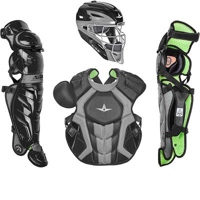 All Star S7 Axis NOCSAE Certified Adult Two Tone Baseball Catcher's Kit Black