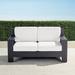 St. Kitts Loveseat with Cushions in Matte Black Aluminum - Rain Sailcloth Cobalt, Standard - Frontgate