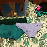 Pink Victoria's Secret Intimates & Sleepwear | 3 Medium Vs And Pink Panty | Color: Green/Purple | Size: M