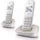 Philips XL4902S/34 DECT-Komforttelefon mit Anrufbeantworter - 2 Schnurlose Festnetztelefone - Senioren-Telefon mit 2 Mobilteilen - Lautstärkeregelung - 16 Stunden - Weiß