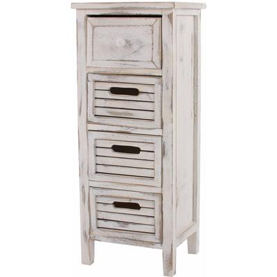 HHG - Kommode H18, Schubladenschrank Schrank, 4 Schubladen, 74x30x25cm Shabby-Look Vintage weiß Image