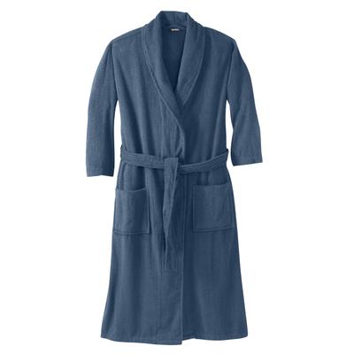 Men's Big & Tall Terry Bathrobe with Pockets by KingSize in Slate Blue (Size 4XL/5XL)